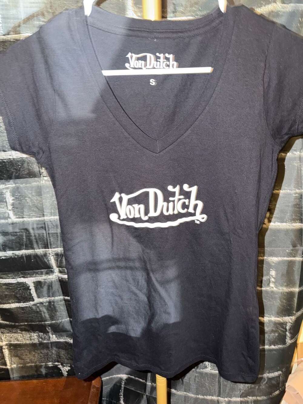 Von Dutch V-Neck T-Shirt - Black